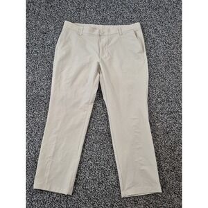 Under Armour Golf Pants Mens 40x30 Beige Match Play Flat Front Performance Chino